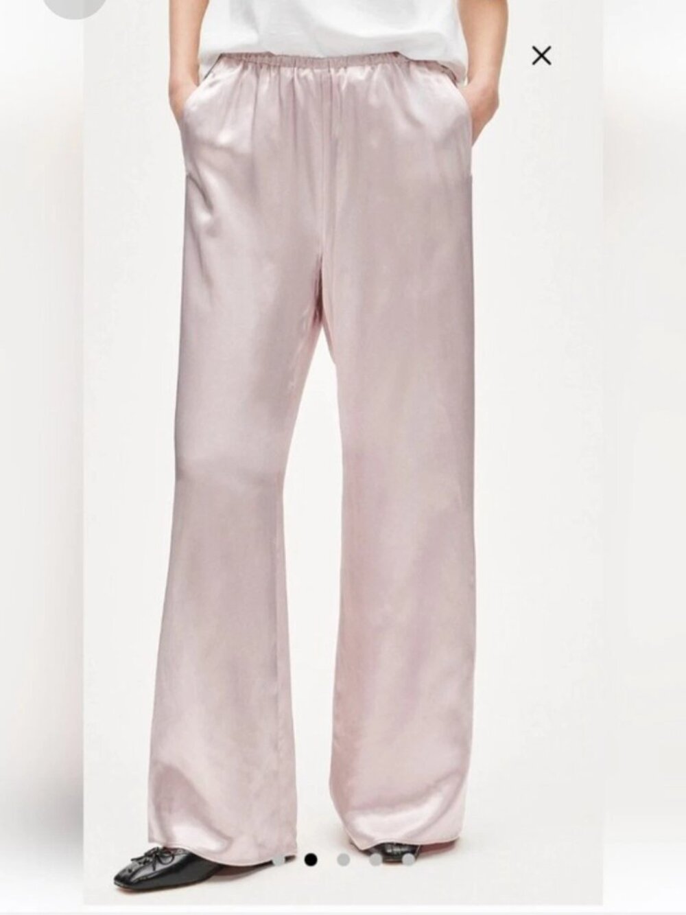 J. Crew Mauve Elastic Waist Wide Leg Luster Charmeuse Cosmo Pants L NWT
